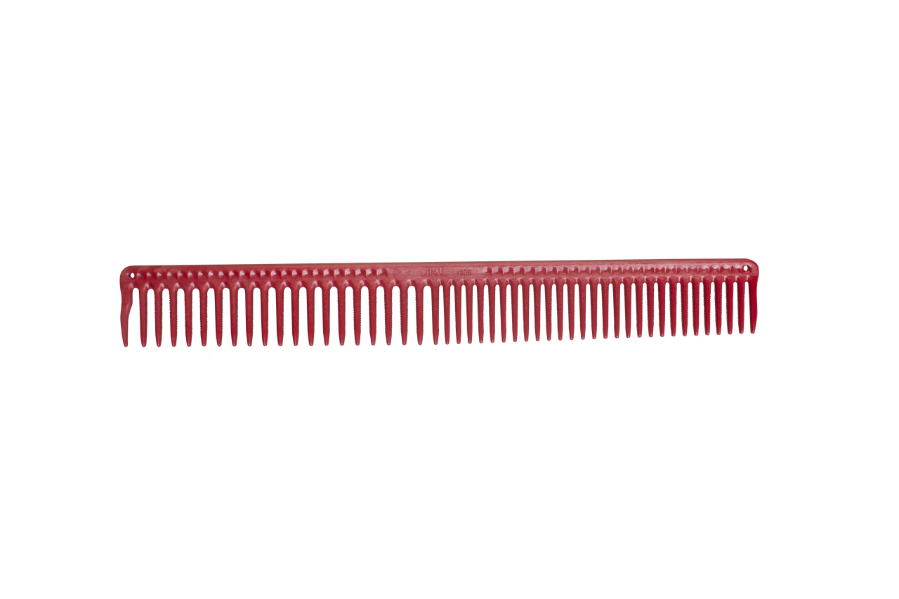 JRL Long Round Tooth Cutting Comb 9" - Red