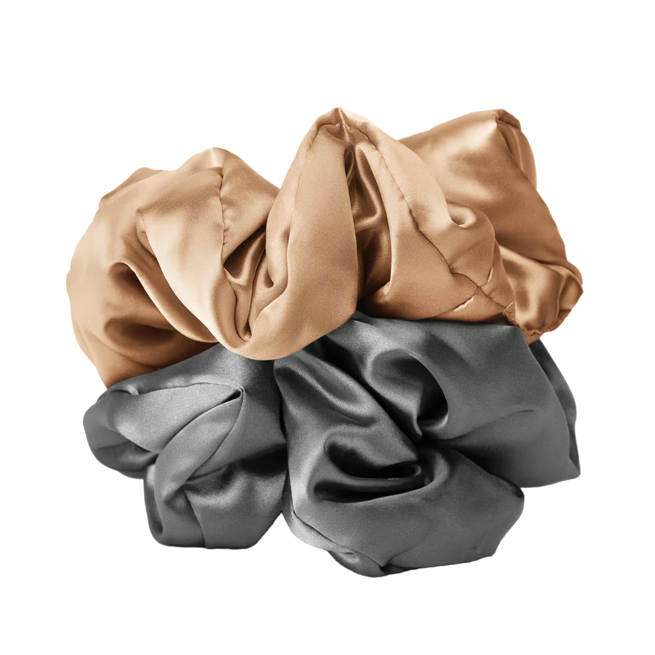 Kitsch Satin Sleep Pillow Scrunchies - Charcoal & Gold