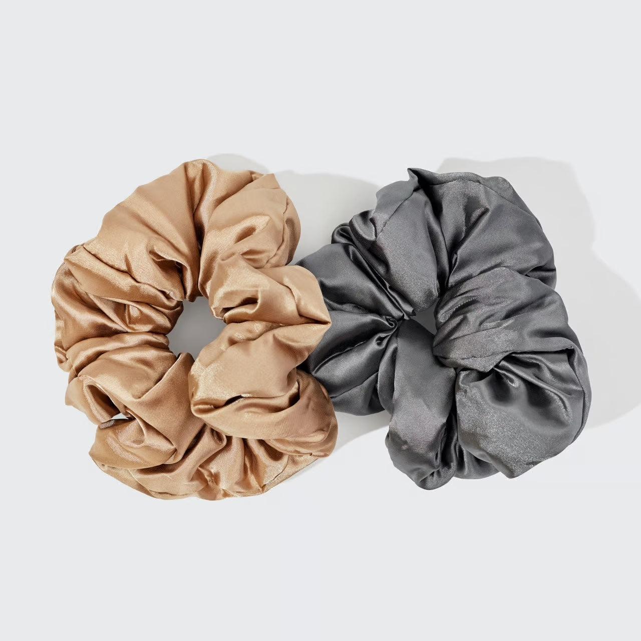 Kitsch Satin Sleep Pillow Scrunchies - Charcoal & Gold