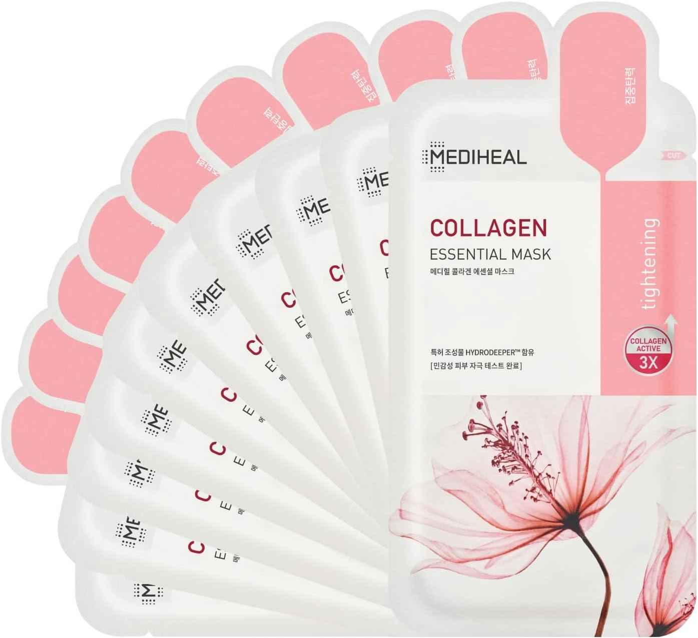 MEDIHEAL Collagen Essential Sheet Mask Bundle (10pcs)