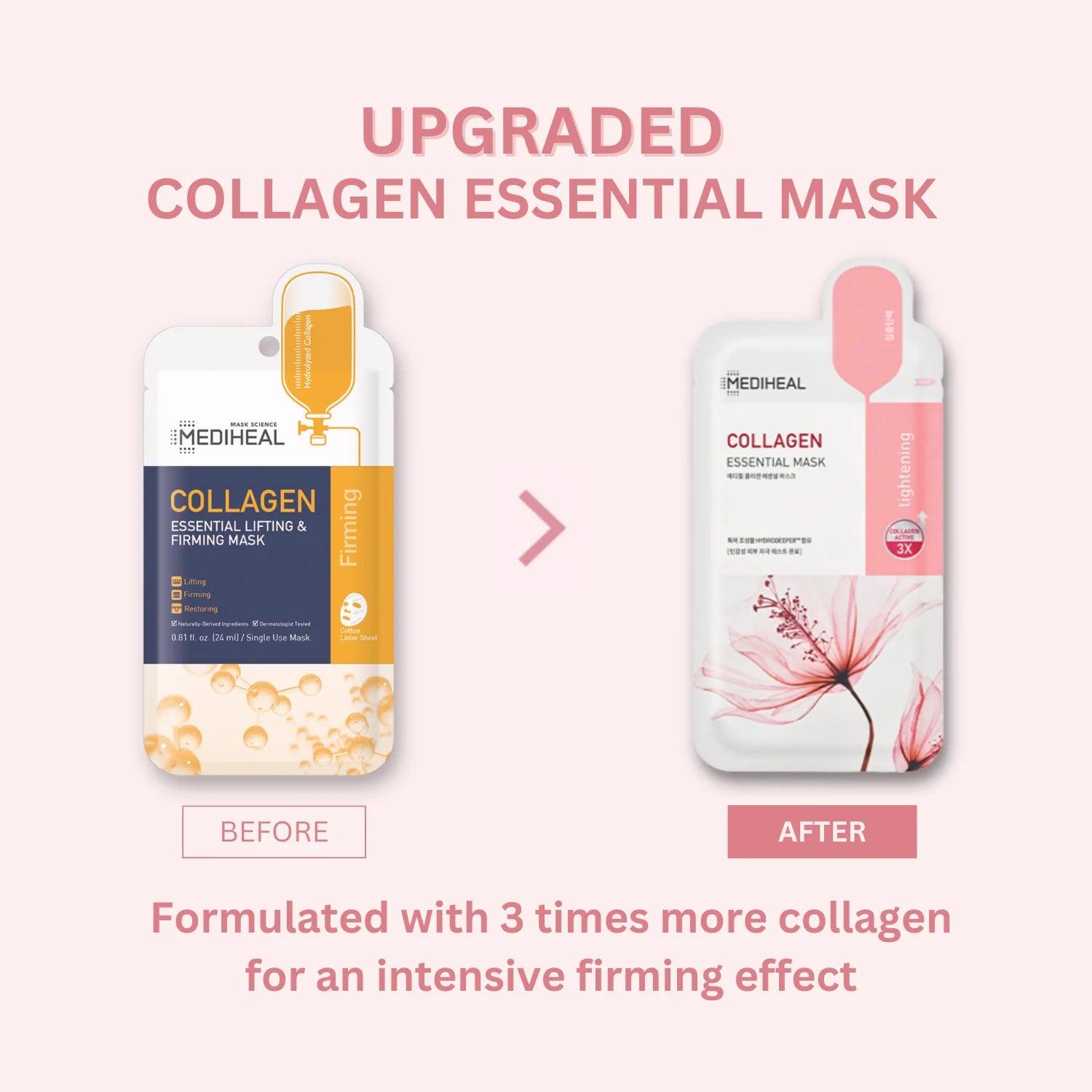 MEDIHEAL Collagen Essential Sheet Mask Bundle (10pcs)