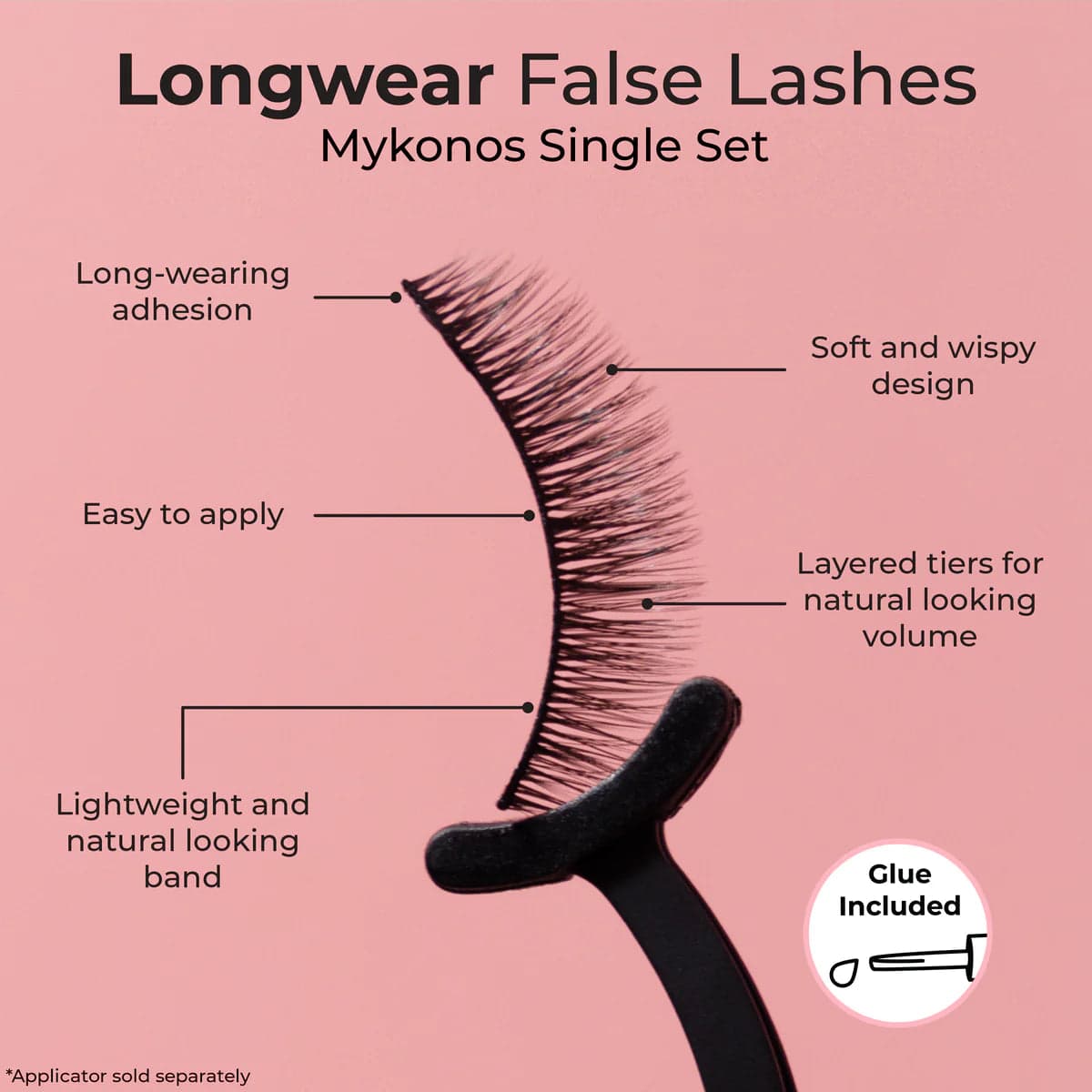 MCoBeauty LONGWEAR False Lashes Natural Mykonos Single Set