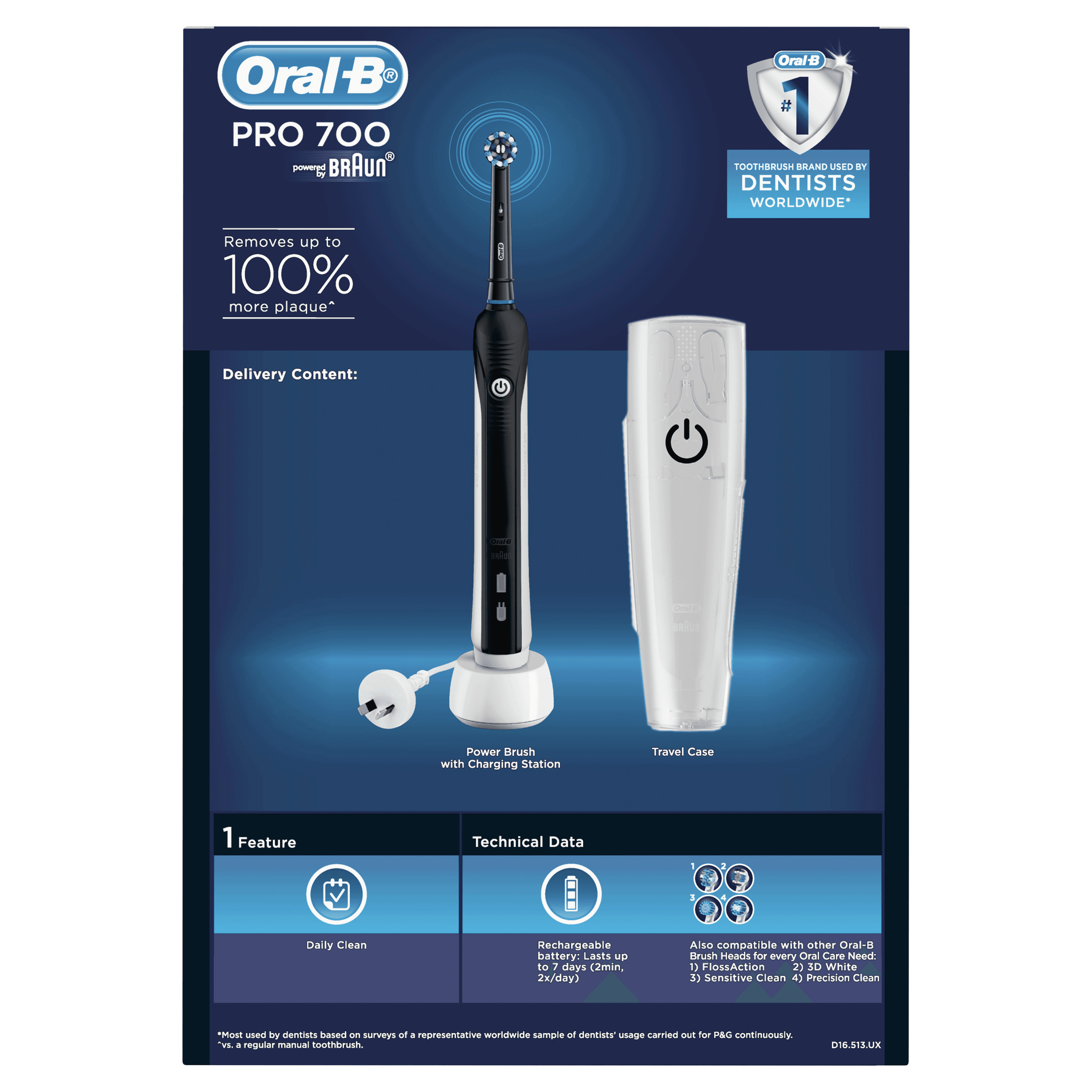 Oral-B Pro 700 Electric Toothbrush BLACK