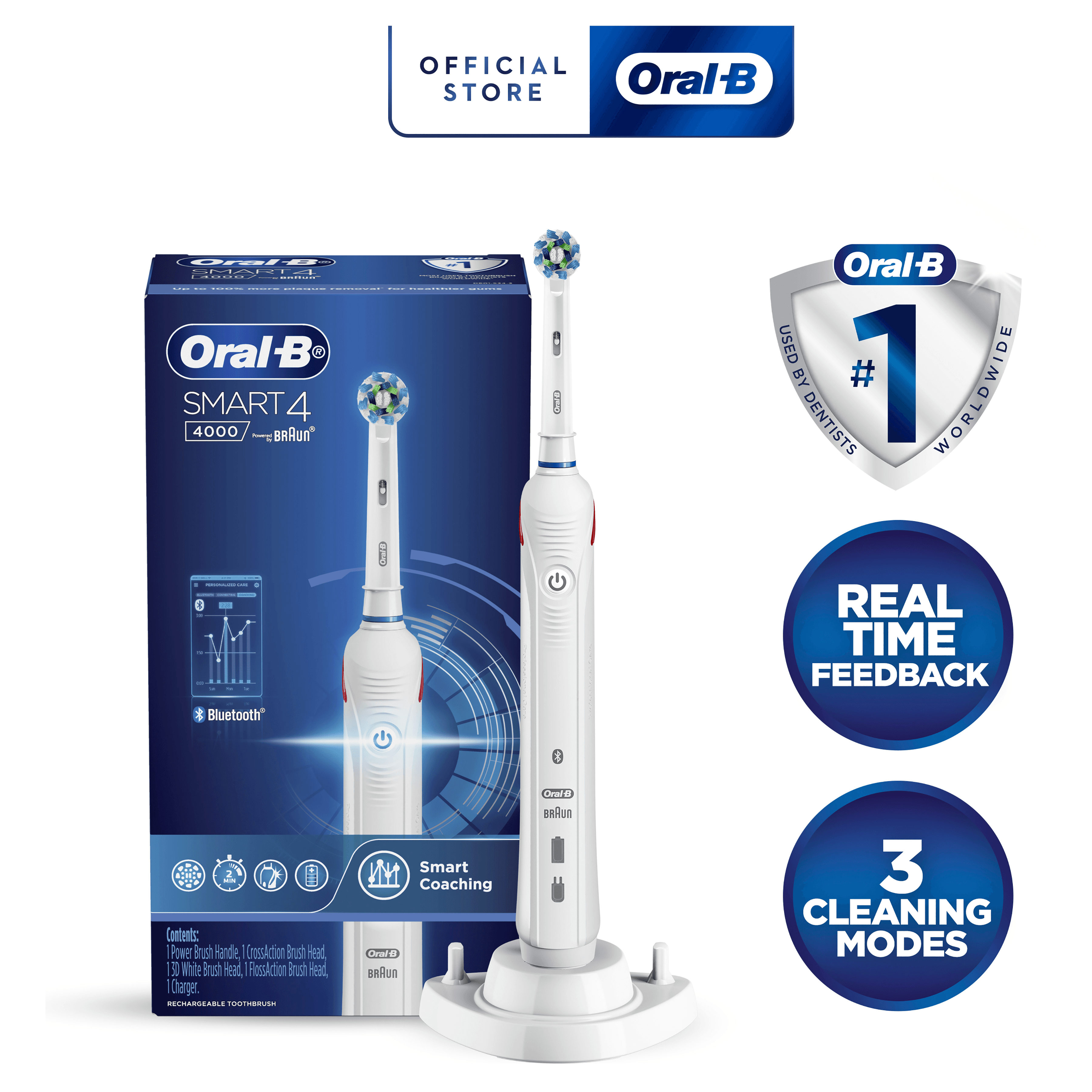 Oral-B Smart Series 4 4000 Electric Toothbrush WHITE