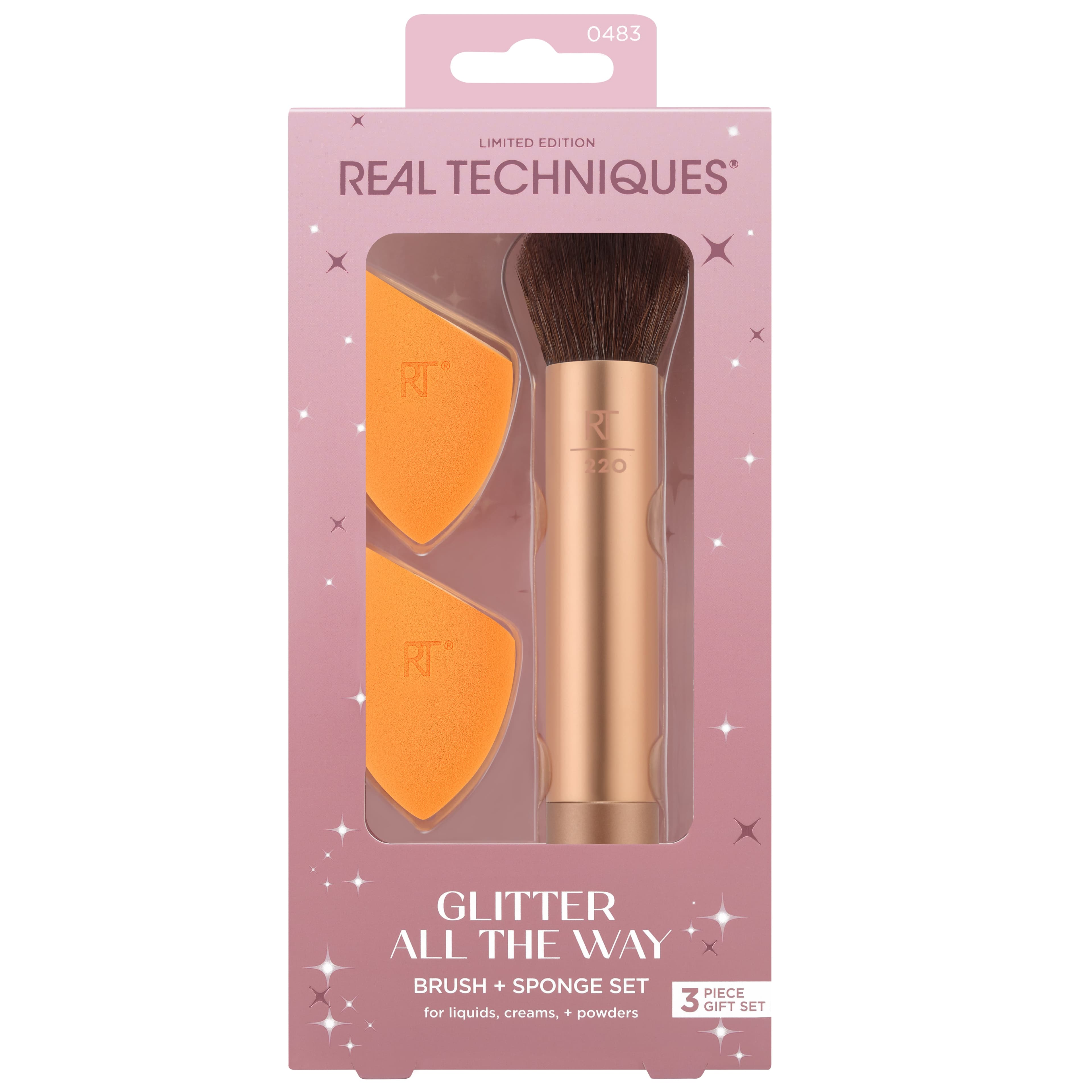 Real Techniques Glitter All The Way Brush & Sponge Pack