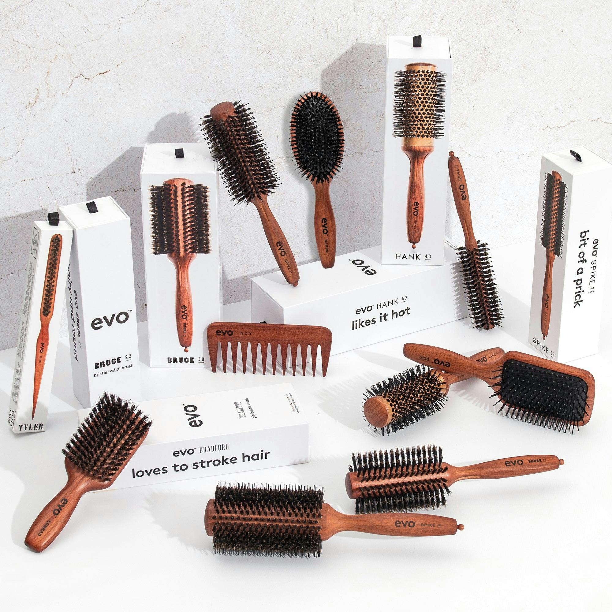 Evo Bruce Natural Bristle Radial Brush 38mm