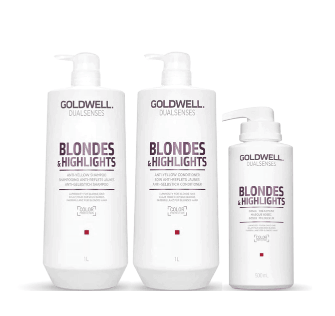 Goldwell Dualsenses Blondes and Highlights Big Bottle Trio Bundle