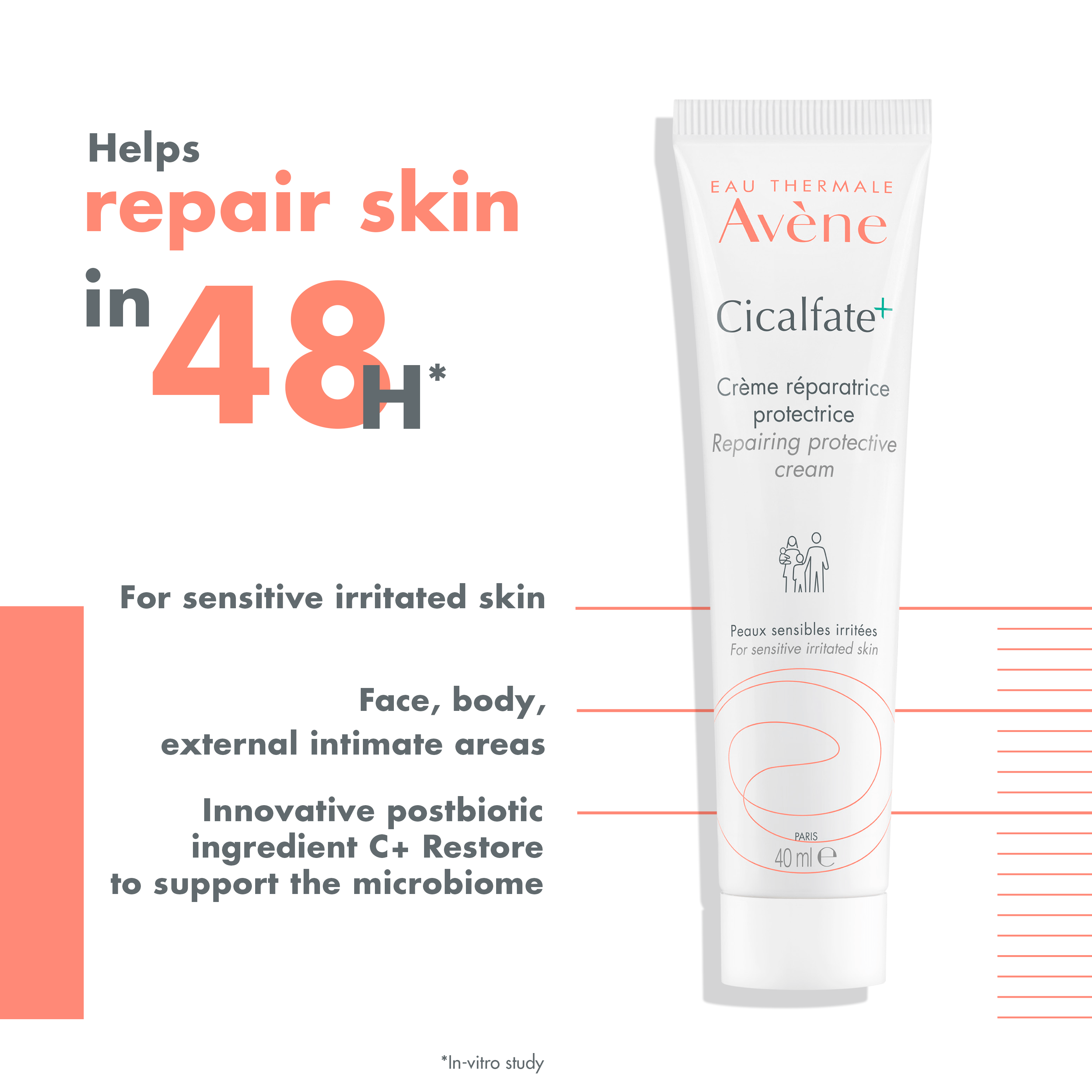 Avène Cicalfate+ Restorative Protective Cream 40ml - Multi-purpose Repair Cream