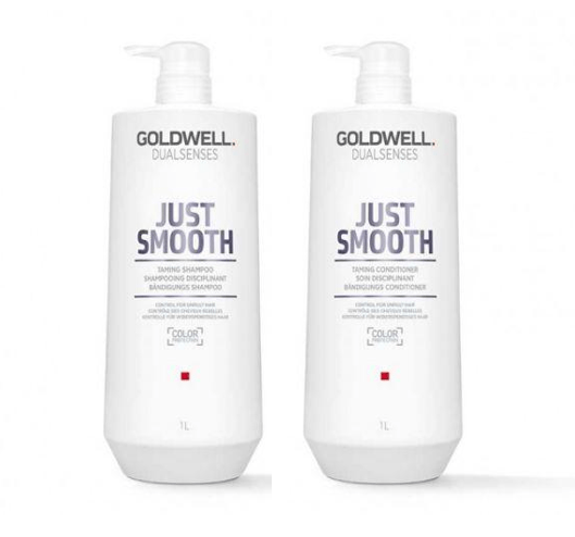 Goldwell Dualsenses Just Smooth 1 Litre Taming Shampoo and Conditioner Bundle