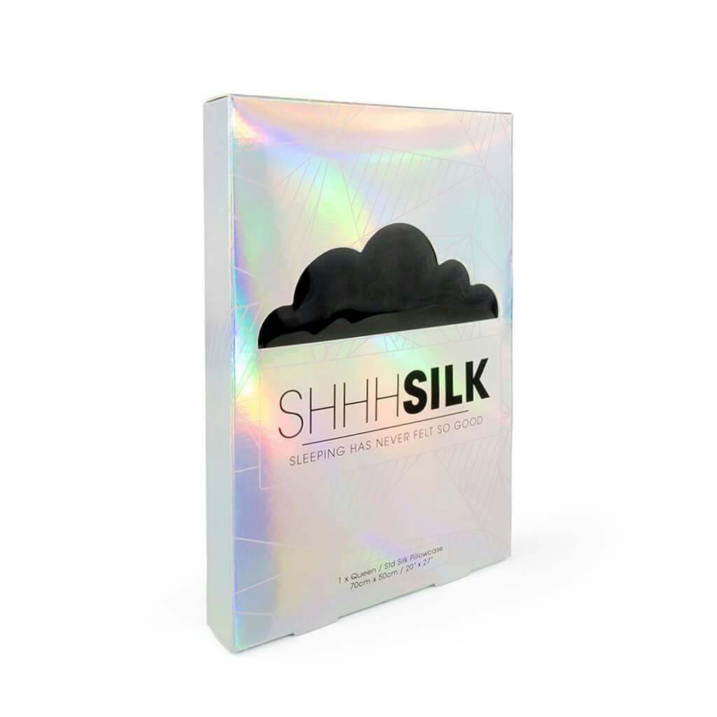 Shhh Silk Black Silk Pillowcase - Queen Size