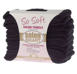 Salon Smart So Soft Microfibre Salon Towels 10 Pk - Black