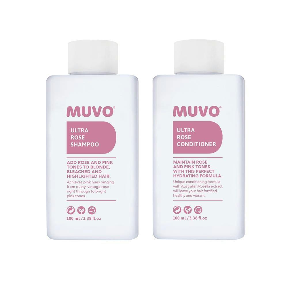 MUVO Ultra Rose Shampoo and Conditioner 100ml Petite Pair